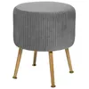 Image de Atmosphera Créateur d'intérieur - Tabouret Design en Velours Solaro 41cm Gris