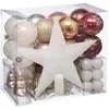 Image de Féérie Lights & Christmas - Kit Décoration pour sapin de Noël - 44 Pièces - Blanc, doré, cuivré et rouge - Marc en terre sauvage