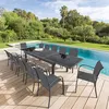 Image de Table rectangulaire ext. verre Piazza 12 p. graphite Hespéride