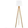 Image de Lampadaire trépied bambou blanc Bahi Atmosphera