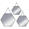 Image de Atmosphera Créateur d'intérieur - Lot de 3 Miroirs Métal "Hexagone" 29cm Noir