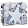 Image de Fééric Lights and Christmas - Kit 44 Pièces Déco de Noël "Polaire" 24cm Blanc & Argent