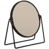 Image de 5Five, Miroir cosmétique, Miroir à charnière avec pieds   17 cm de diamètre   Noir   Acier allié