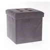 Image de Pouf coffre pliant Lysandre velours Gris