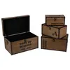Image de Atmosphera - 4 Malles vintages design bois Factory - Marron - Factory