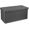 Image de Atmosphera - Banquette coffre pliable Loft - L. 76 x H. 37,5 cm - Gris - Loft
