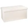 Image de Pouf pliable double Lysandre - Beige - L 75,7 x P 37,5 x H 38 cm