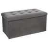 Image de Atmosphera Créateur d'intérieur - Banquette Pliable Velours "Lysandre" 76cm Gris
