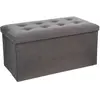 Image de Atmosphera, Tabouret, Pufa pikowana Adaline Grey 76x38 cm