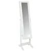 Image de Armoire à Bijoux et Miroir en Verre et Bois Blanc Hauteur 145 cm