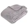 Image de Plaid grand modèle microfibre 180x230 cm gris clair Atmosphera