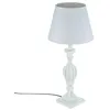 Image de Lampe à poser en bois patiné - Blanc - D 25 x H 54,5 cm