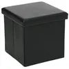 Image de Pouf carré pliant simili noir Atmosphera