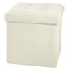 Image de Pouf pliant coloris beige avec coffre Lysandre