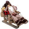 Image de Atmosphera Créateur d'intérieur - Père Noël sur Luge Déco Hors Piste 28cm Naturel
