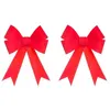 Image de Lot de 2 Noeuds Déco Soir de Noël 17cm Rouge