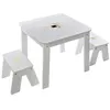 Image de Ensemble table + 2 tabourets enfant blanc doré Dream Atmosphera