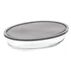 Image de Plat ovale en verre avec couvercle - 30 x 21 cm