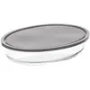 Image de 5Five GLASS OVAL DISH+LID 30X21, Boîte de conservation, Transparent