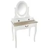 Image de Meuble Coiffeuse en Bois Blanc et Naturel effet blanchi