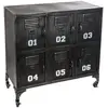 Image de Atmosphera, Commode + buffet, Meuble métallique 6 portes sevin, noir (90 x 35 x 88.50 cm)