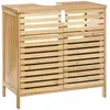 Image de 5Five, Armoire de salle de bain, Armoire de salle de bain en bambou avec découpe (80 x 28 x 80 cm)