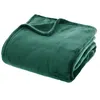 Image de Atmosphera - Grand Plaid en flanelle uni - 230x180 - Vert émeraude - OLLIS