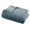 Image de Plaid uni bleu orage - Flanel - L 150 x l 125 cm