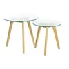 Image de The Home Deco Factory - Tables gigognes en verre trempé (Lot de 2)