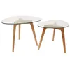 Image de Tables gigognes galets plateaux en verre trempé (Lot de 2)
