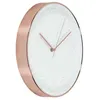 Image de Horloge ronde cuivrée et blanche 30.5 cm