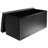 Image de The Home Deco Factory - Banc coffre de rangement en polyuréthane Zoé noir