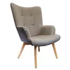 Image de The Home Deco Factory - Fauteuil en tissu style scandinave Helsinki gris