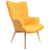 Image de The Home Deco Factory - Fauteuil en tissu style scandinave Helsinki jaune