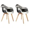 Image de Lot de 2 fauteuils "patchwork" 86cm gris