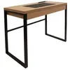 Image de The Home Deco Factory - Bureau en métal et MDF - L. 100 x H. 74 cm - Noir et Beige - Industriel