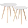 Image de Tables gigognes rondes Relief (Lot de 2) Blanc