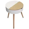 Image de Table d'appoint ronde coffre intégré Blanc