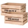 Image de The Home Deco Factory - Cagette en bois brut Fragile (Lot de 2)