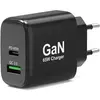 Image de Port Designs Alim USB 65W Techno GaN USB A + USB C sans câbles (65 W, 2 ports), Chargeur USB, Noir