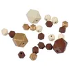 Image de Lot de 27 Perles en Bois "Diamant" 1-2cm Beige & Or