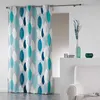 Image de Rideau Imprimé "Leafy" 140x240cm Bleu