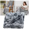Image de NoName, Couverture, Couverture douillette super douce, aspect fourrure luxueuse, 180 x 220 cm, Gris (180 x 220 cm)