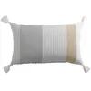 Image de Coussin Déco à Pompons "Iliade" 30x50cm Gris