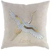 Image de Coussin dehoussable 45 x 45 cm en coton imprimé or free bird
