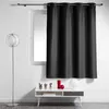 Image de Rideau a oeillets metal 140 x 180 cm polyester uni essentiel Noir Douceur d'Intérieur