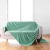 Image de Plaid Flanelle Uni "Arya" 180x220cm Sauge