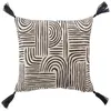 Image de Coussin Déco à Pompons "Pandore" 45x45cm Noir