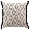 Image de Coussin Déco à Franges "Oricia" 45x45cm Beige & Noir