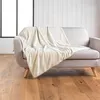 Image de Plaid bouclette unie Wooly Naturel 125x150